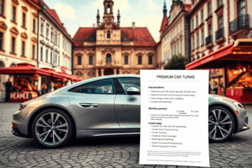 Obrázek luxusního automobilu symbolizující prémiový úvěr a komplexní pojištění