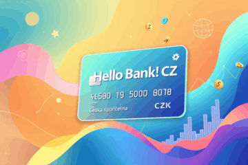 Ilustrace kreditní karty Hello Bank! CZ a její funkce.